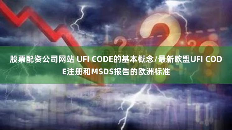 股票配资公司网站 UFI CODE的基本概念/最新欧盟UFI CODE注册和MSDS报告的欧洲标准